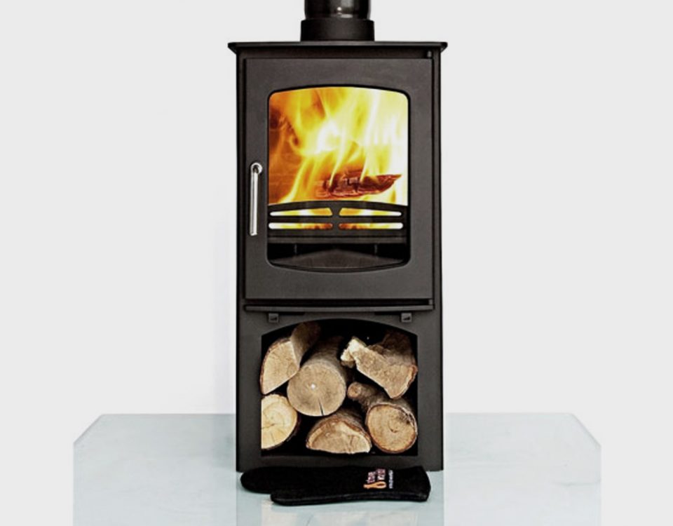 Ottawa Curve 10 KW with Log Stand fireplace