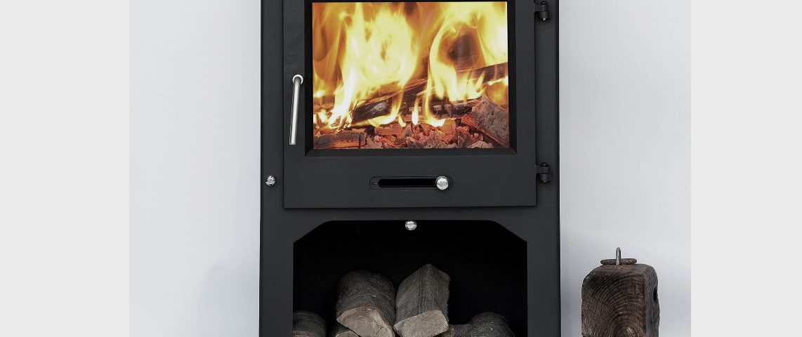 Ottawa Square 12 KW with Log Stand fireplace