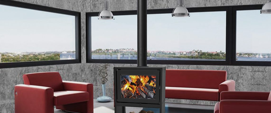 Taurus SI Double Sided Freestanding fireplace